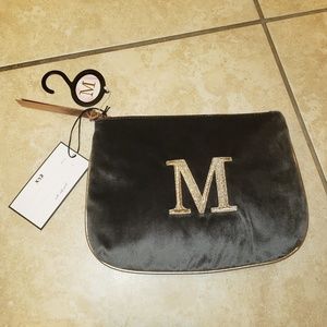 NWT!!  Velvet grey and rose gold pouch!